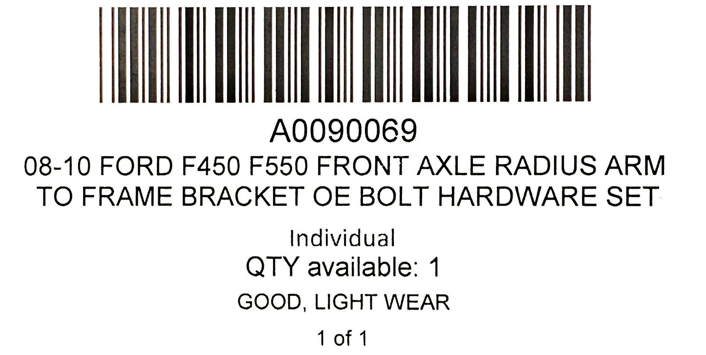 08-10 Ford F450 F550 Front Axle Radius Arm To Frame Bracket OE Bolt Hardware Set