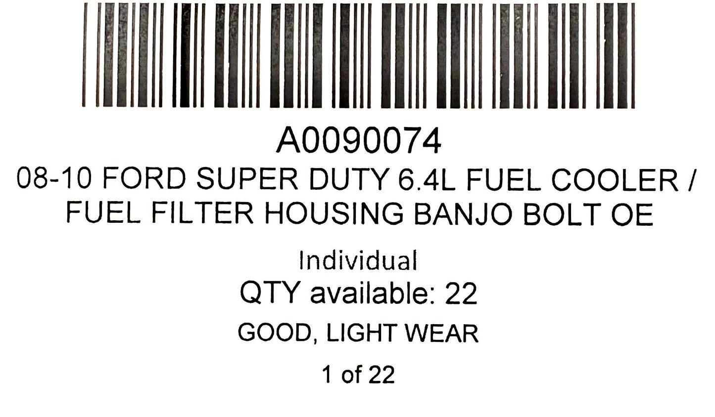 08-10 Ford Super Duty 6.4L Fuel Cooler / Fuel Filter Housing Banjo Bolt OE