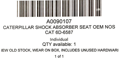 Caterpillar Shock Absorber Seat OEM NOS Cat 6D-6587