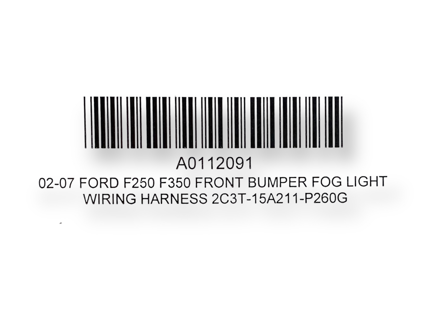 02-07 Ford F250 F350 Front Bumper Fog Light Wiring Harness 2C3T-15A211-P260G