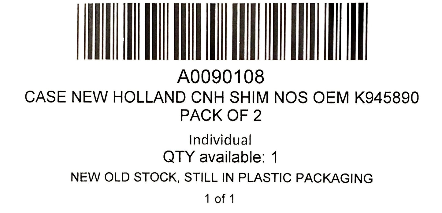 Case New Holland CNH Shim NOS OEM K945890 Pack Of 2
