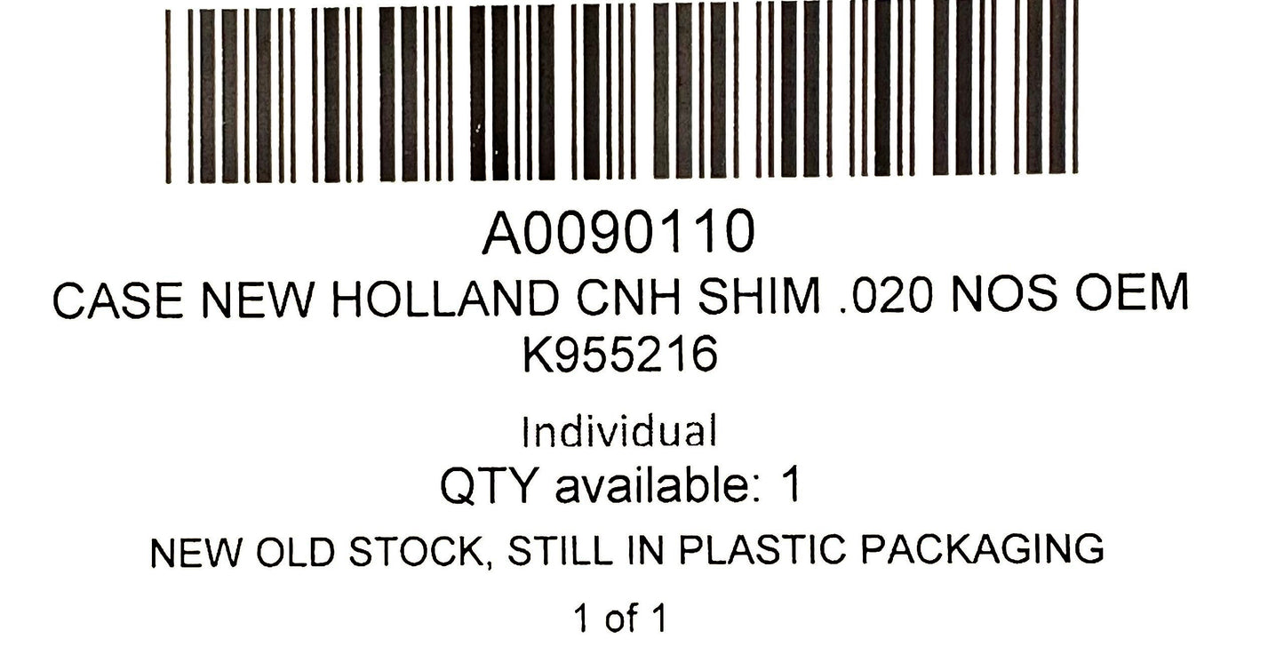 Case New Holland CNH Shim .020 NOS OEM K955216