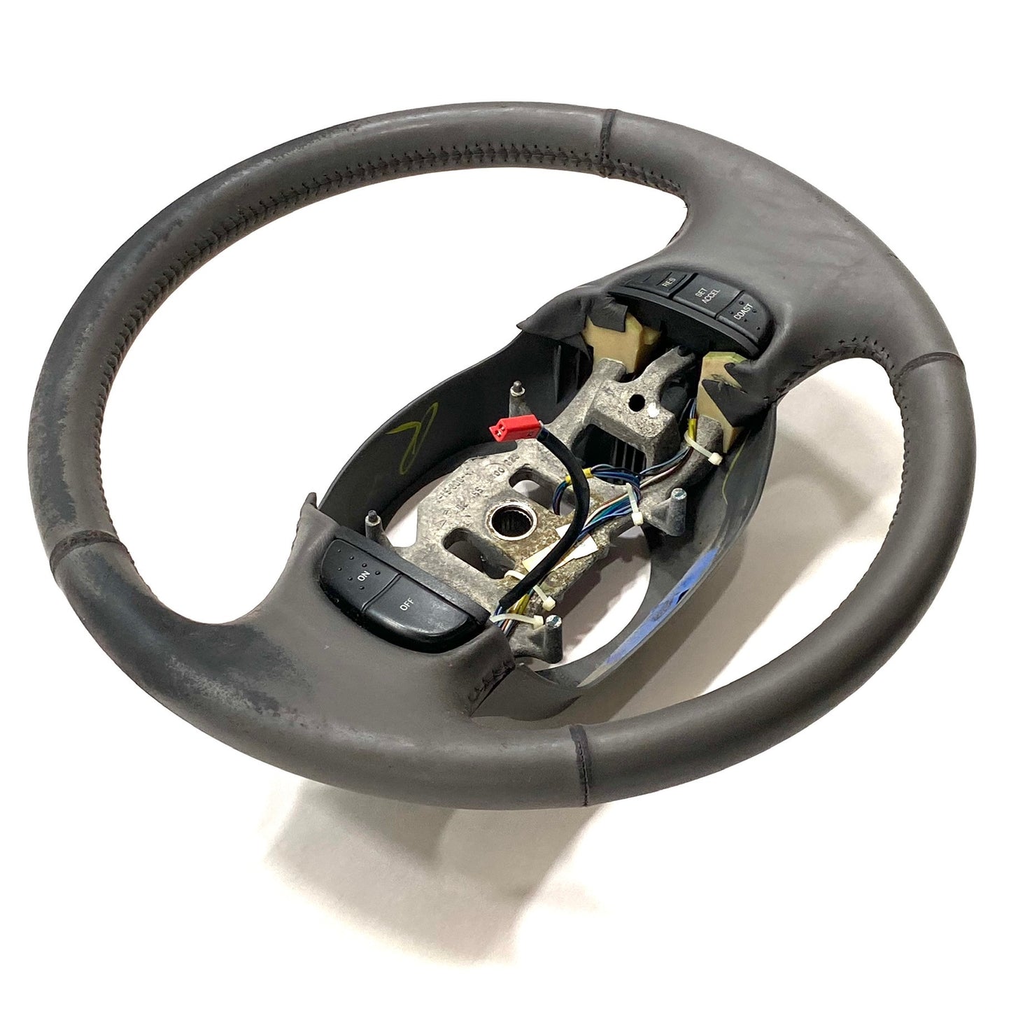 97-03 Ford F150 F250 Expedition Steering Wheel Gray Leather Cruise Control OE