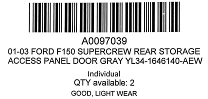 01-03 Ford F150 Supercrew Rear Storage Access Panel Door Gray YL34-1646140-AEW