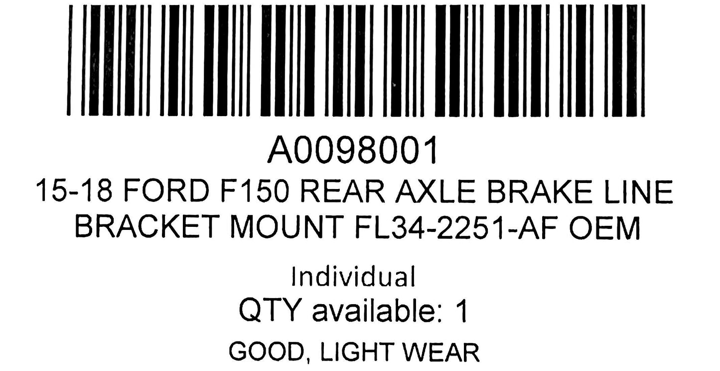 15-18 Ford F150 Rear Axle Brake Line Bracket Mount FL34-2251-AF OEM