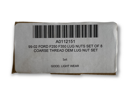 02-07 Ford F250 F350 Lug Nuts Set Of 8 Coarse Thread OEM Lug Nut Set