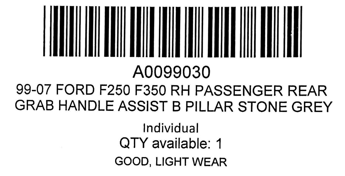99-07 Ford F250 F350 RH Passenger Rear Grab Handle Assist B-Pillar Grey