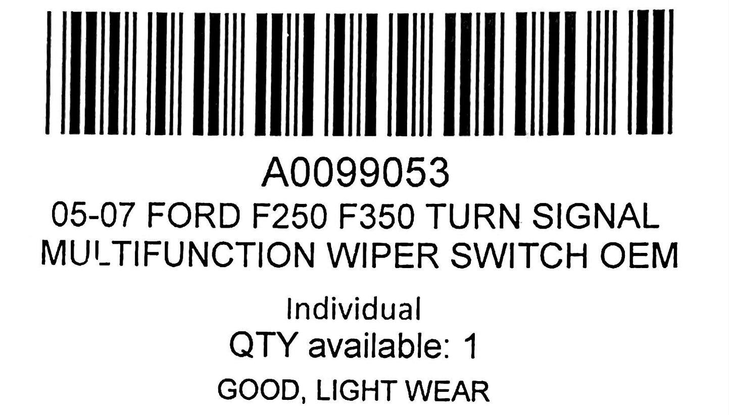 05-07 Ford F250 F350 Turn Signal Multifunction Wiper Switch OEM