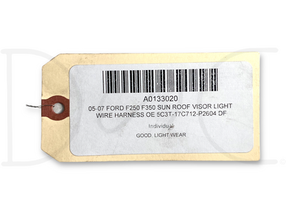 05-07 Ford F250 F350 Sun Roof Visor Light Wire Harness OE 5C3T-17C712-P2604 DF