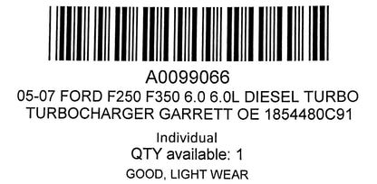 05-07 Ford F250 F350 6.0 6.0L Diesel Turbo Turbocharger Garrett OE 1854480C91