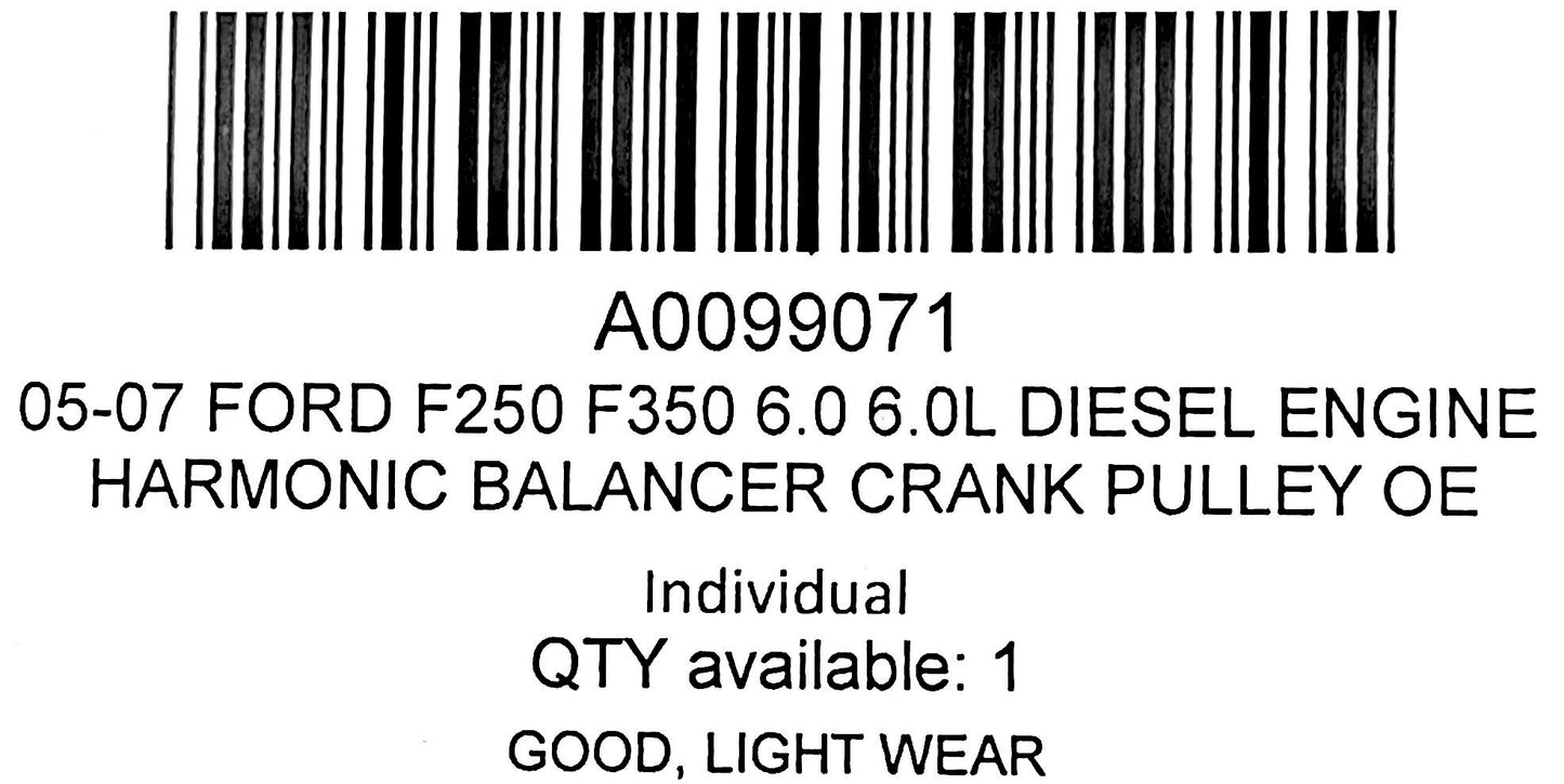 05-07 Ford F250 F350 6.0 6.0L Diesel Engine Harmonic Balancer Crank Pulley OE