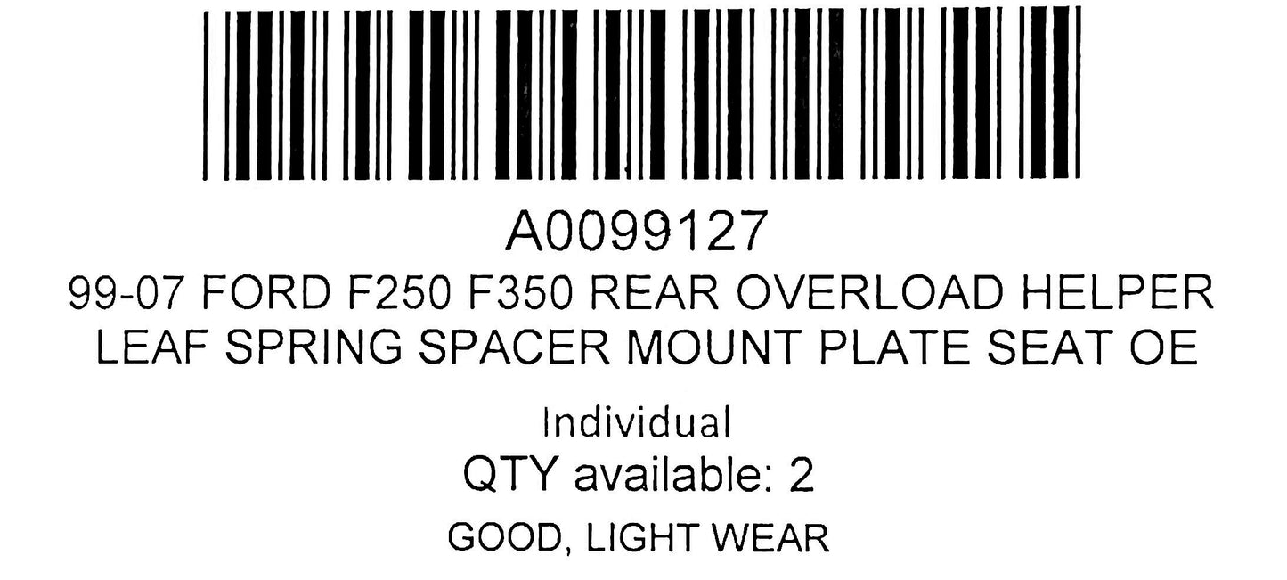 99-07 Ford F250 F350 Rear Overload Helper Leaf Spring Spacer Mount Plate Seat OE