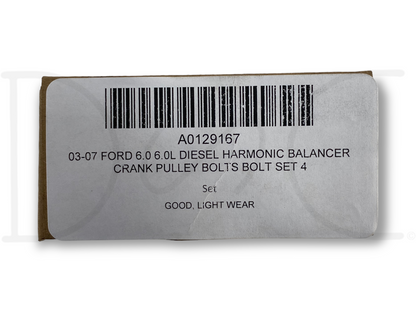 03-07 Ford 6.0 6.0L Diesel Harmonic Balancer Crank Pulley Bolts Bolt Set 4